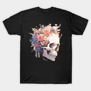 Bones And Botany Skull And Flowers T-Shirt